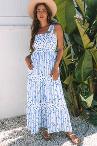 Bohemian floral maxi dress flowy