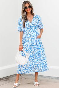Bohemian floral maxi dress front