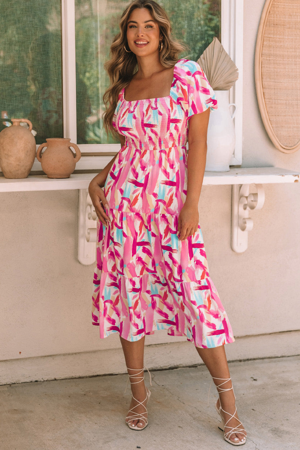 Bohemian Floral Midi Dress Detail