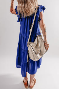 Bohemian Floral Midi Dress Front