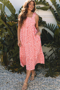 Bohemian Floral Midi Dress Front