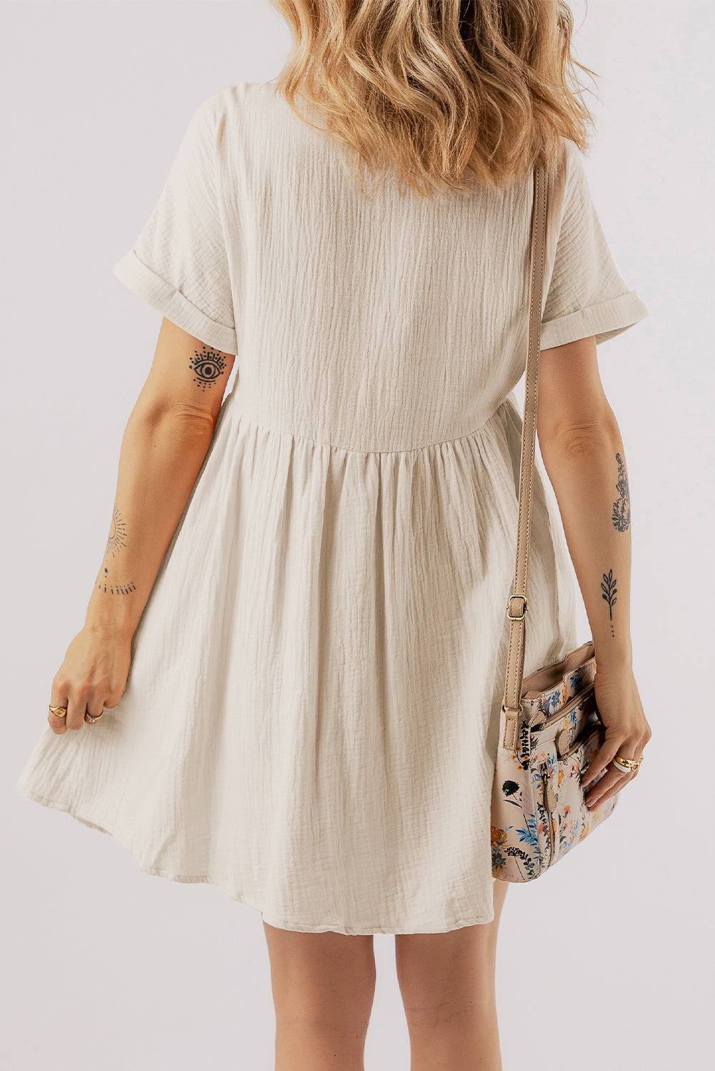 Bohemian Floral Mini Dress Front