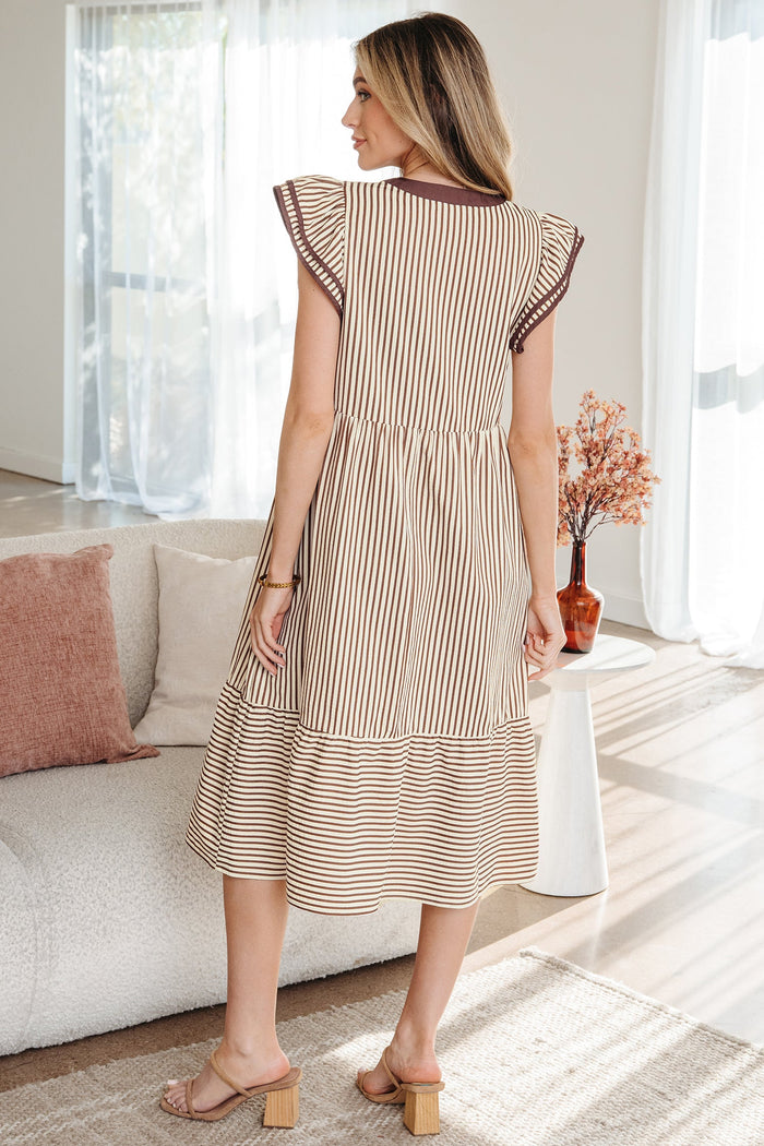 Bohemian Floral Print Midi Dress