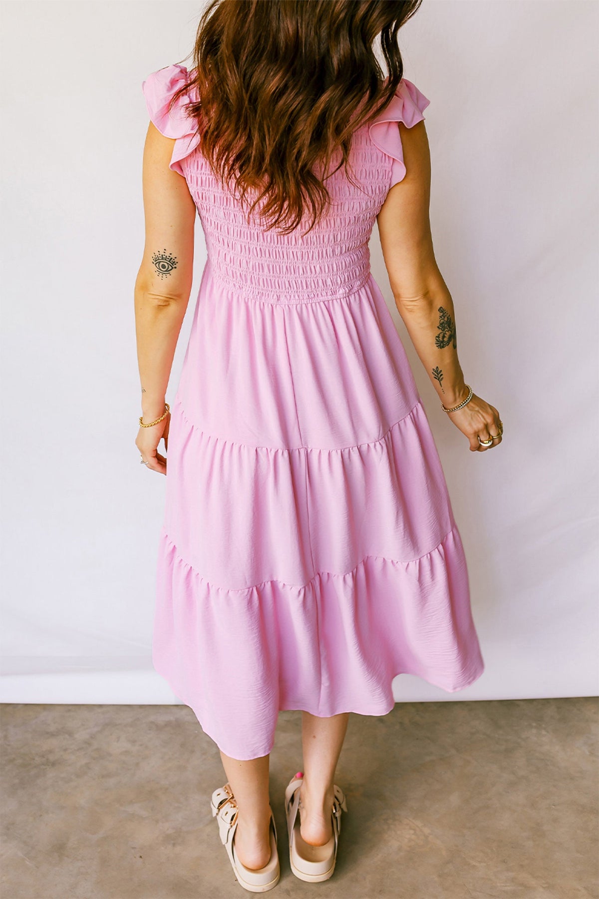 Bohemian Floral Print Midi Dress