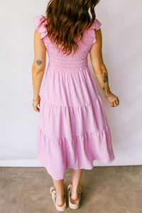 Bohemian Floral Print Midi Dress