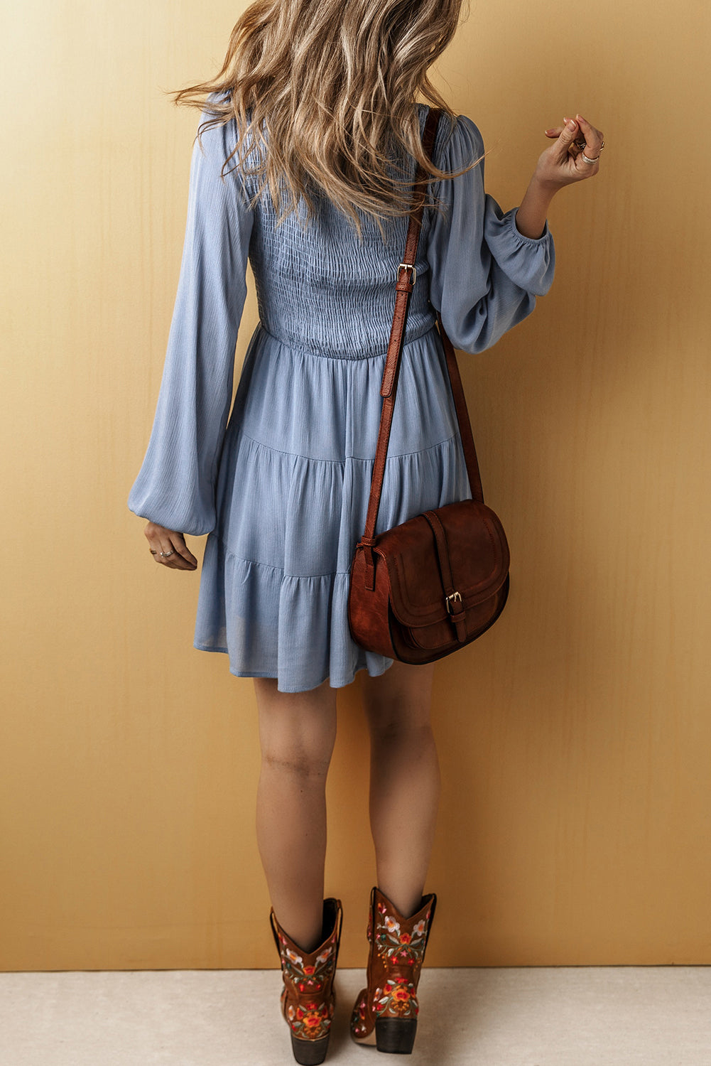 Bohemian Floral Print Short Dress