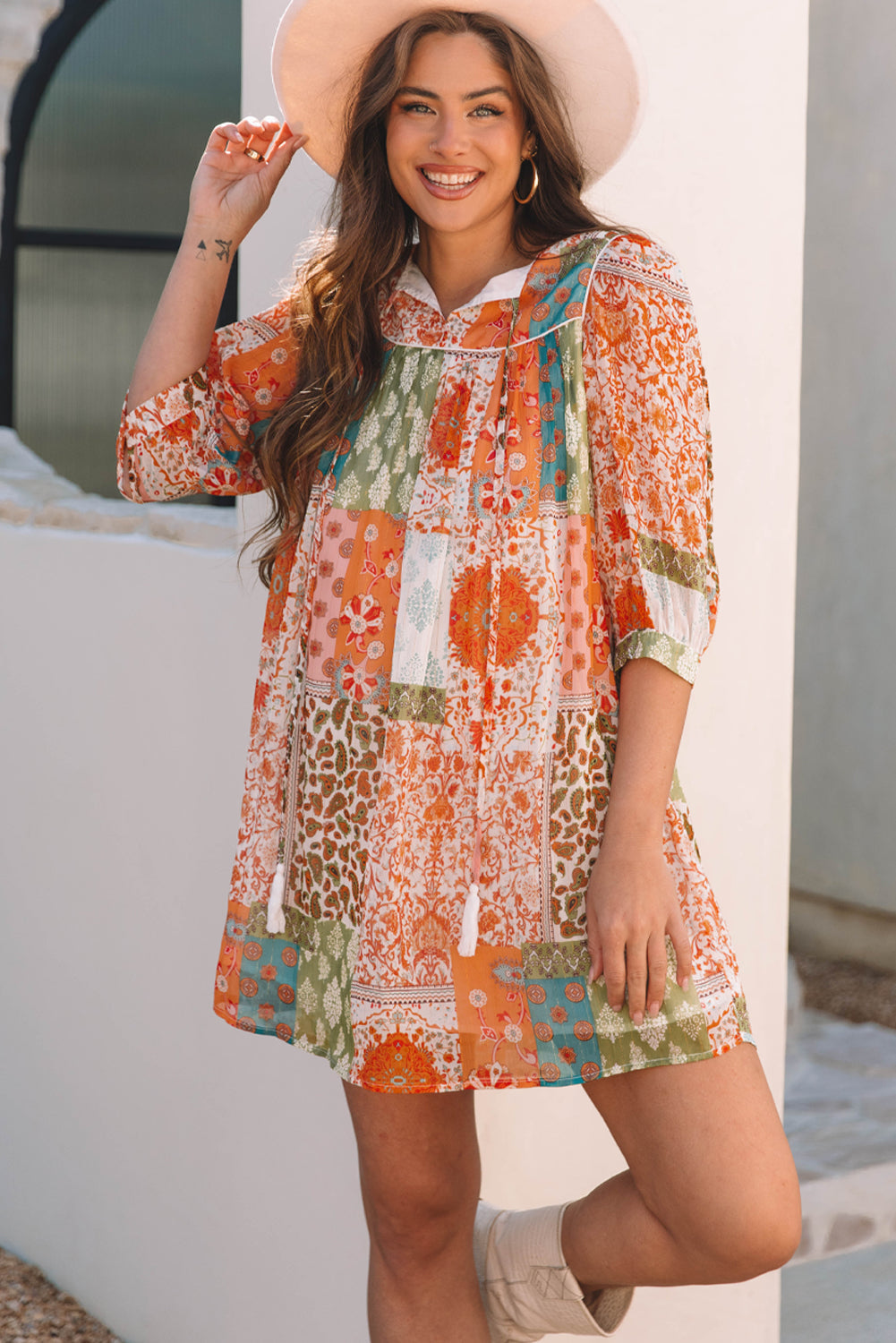Bohemian Floral Print Summer Dress