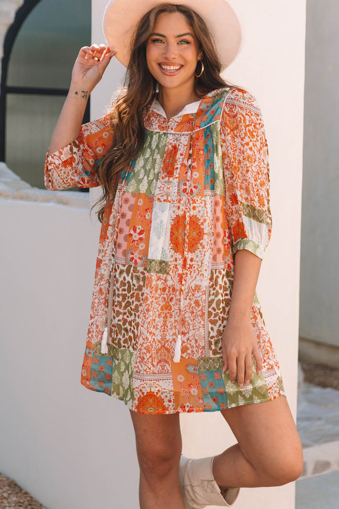 Bohemian Floral Print Summer Dress