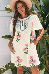 Bohemian Floral Print Summer Dress