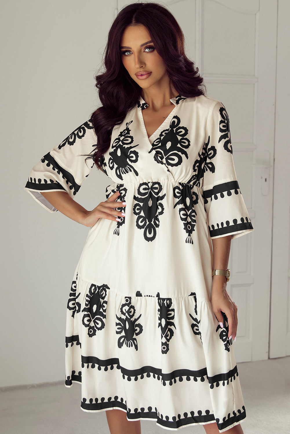 Bohemian Floral Print Summer Dress