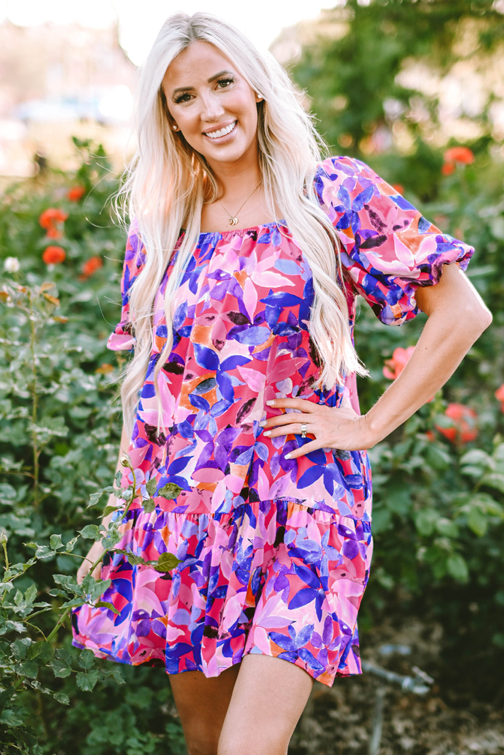 Bohemian Floral Print Summer Dress