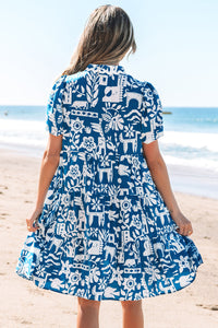 Bohemian Floral Ruffle Summer Dress