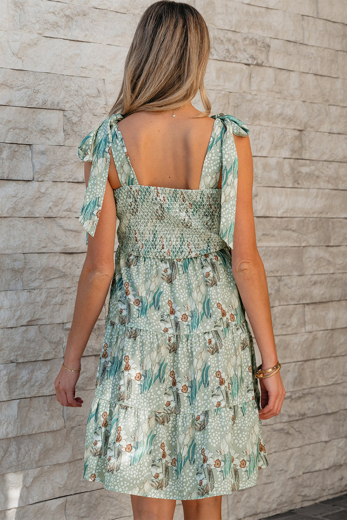 Bohemian Floral Ruffle Summer Dress