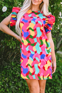Bohemian flowy abstract casual dress