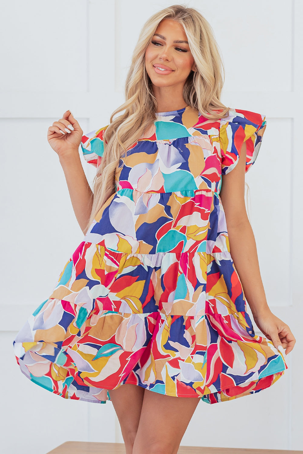 Bohemian Flowy Abstract Print Dress