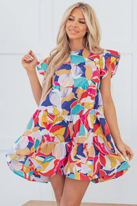 Bohemian Flowy Abstract Print Dress