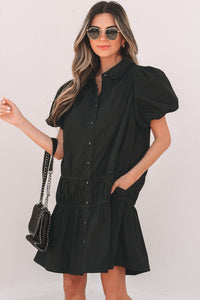 Bohemian Flowy Black Dress Back
