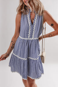 Bohemian Flowy Blue Mini Dress