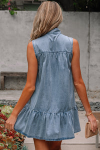 Bohemian Flowy Chambray Beach Dress
