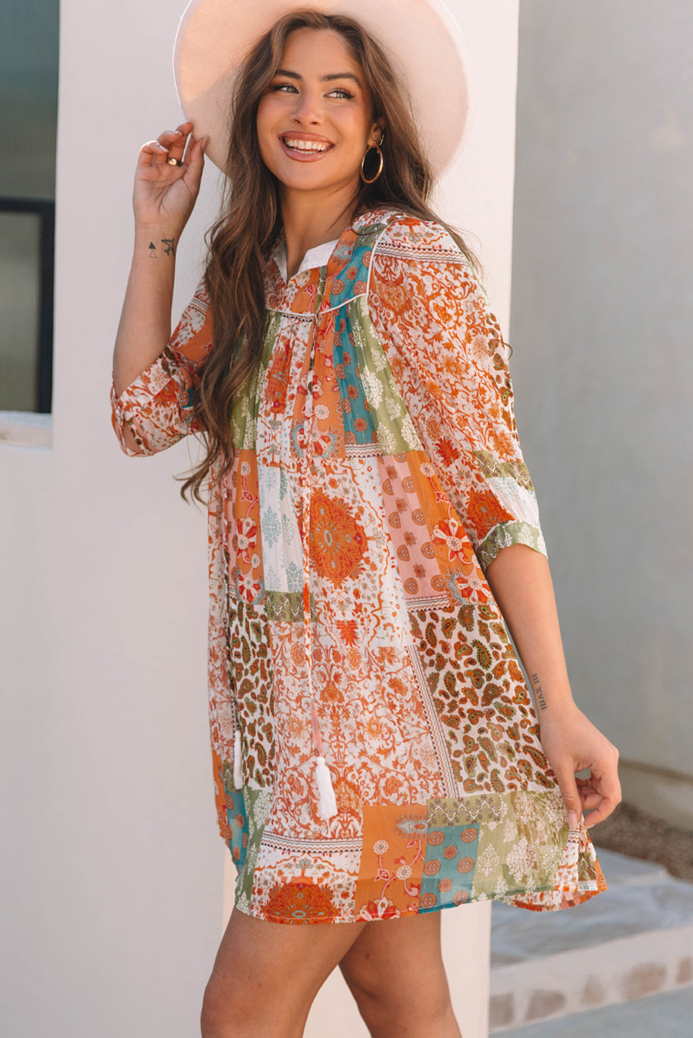 Bohemian Flowy Chiffon Day Dress