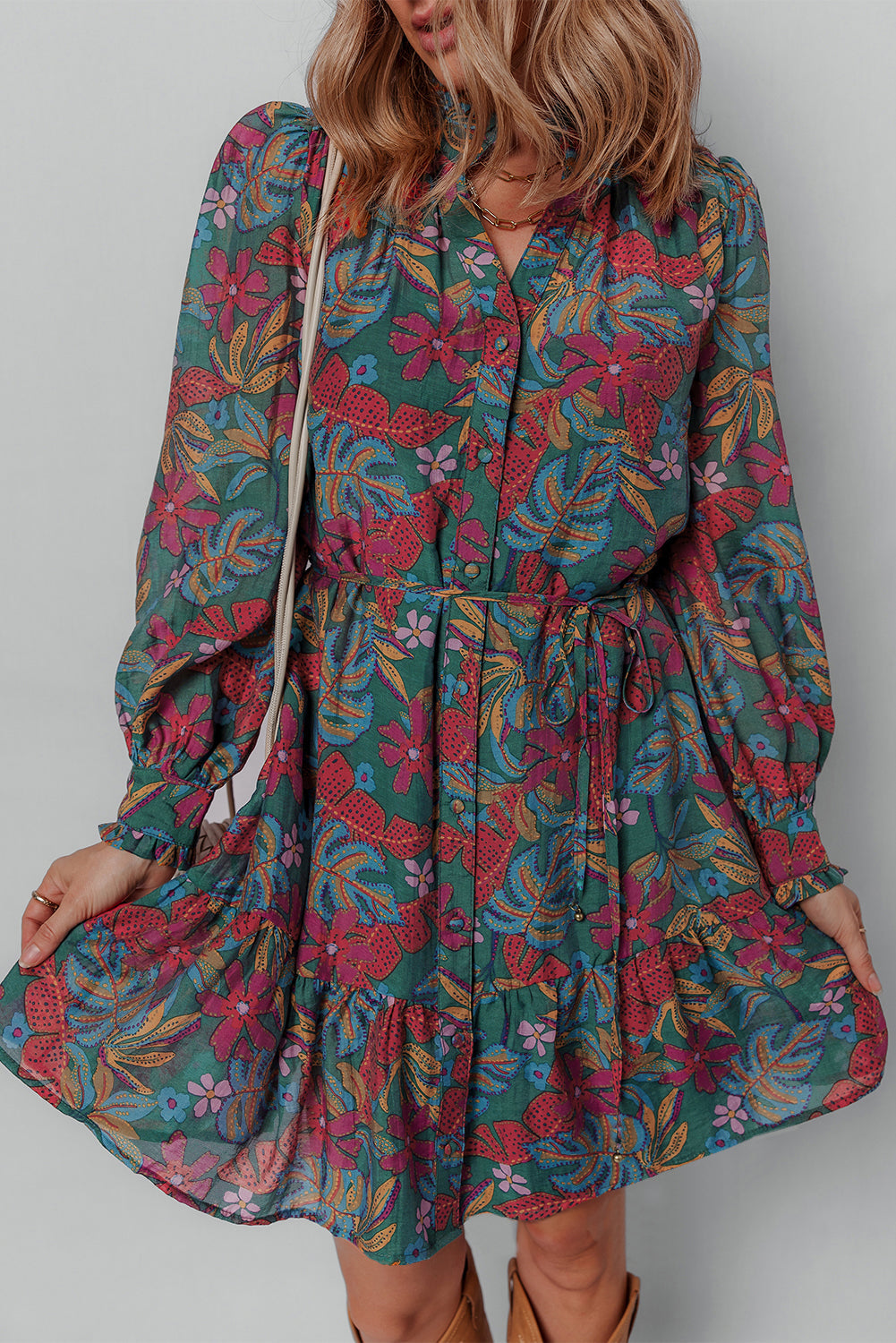 Bohemian Flowy Cotton Beach Dress