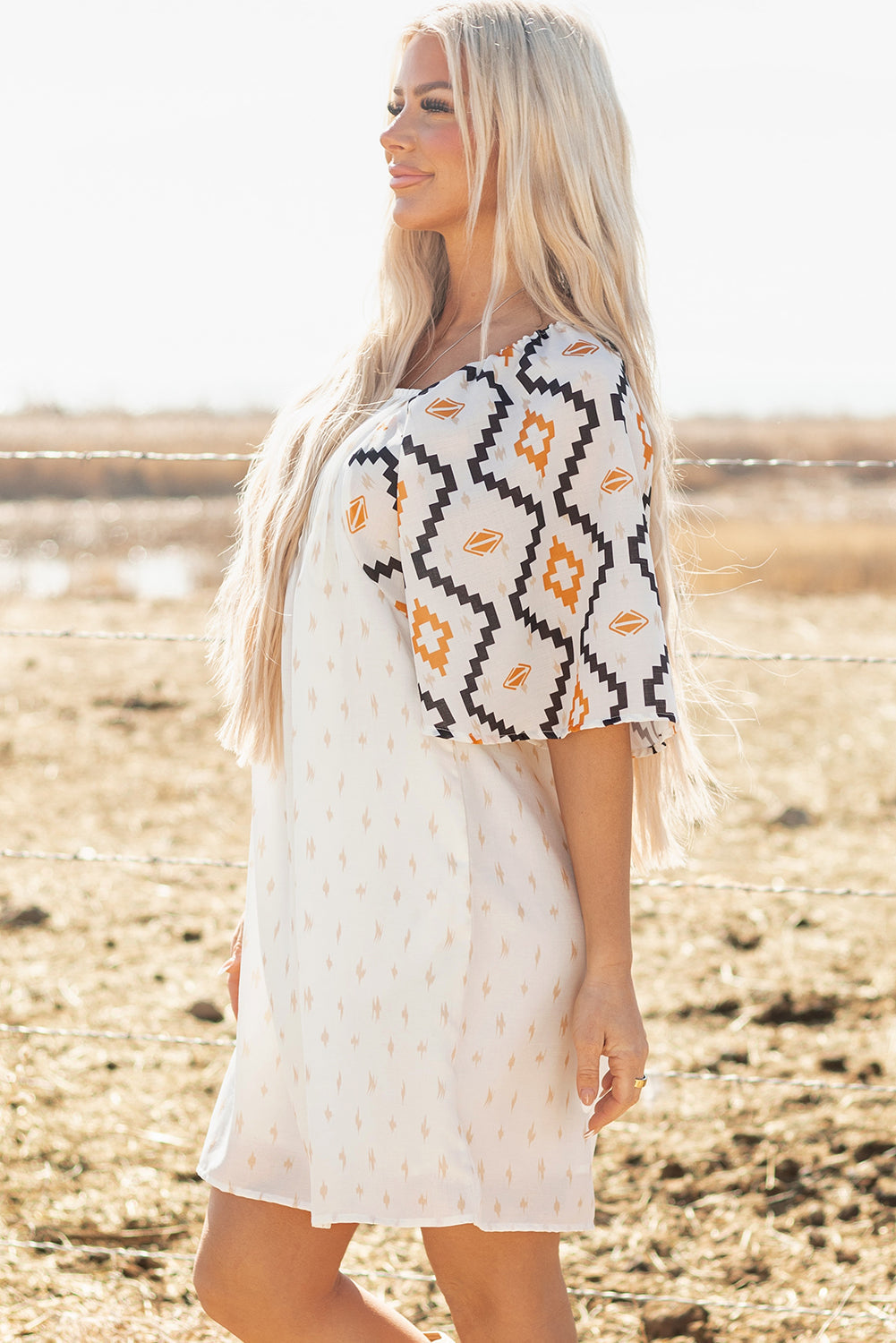 Bohemian Flowy Cotton Beach Dress