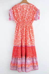 Bohemian flowy dress summer outfit
