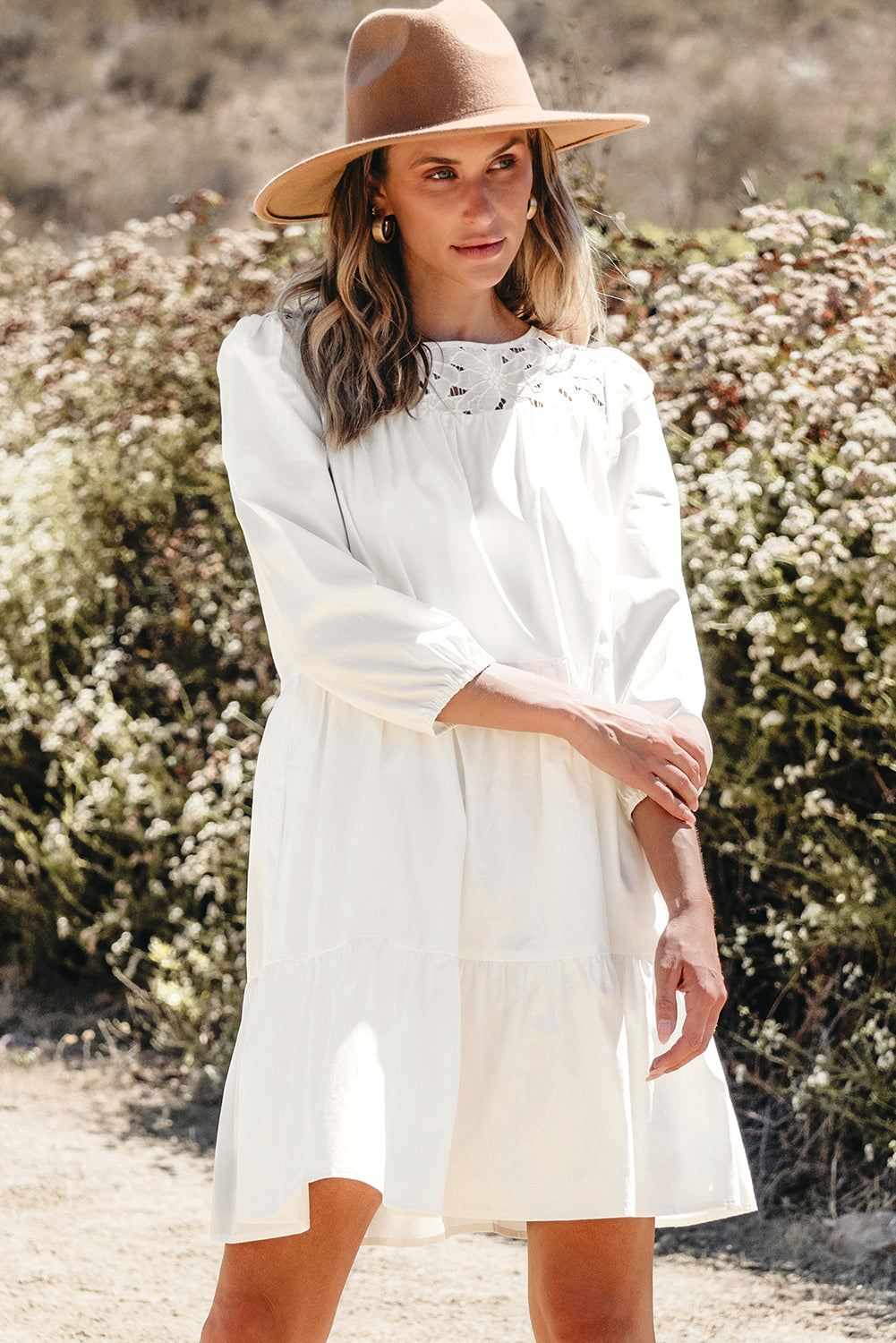 Bohemian flowy lace beach dress