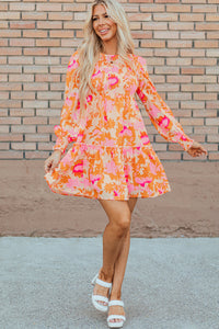 Bohemian flowy linen mini dress