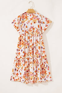 Bohemian flowy mini dress back