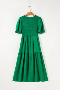 Bohemian Flowy Mini Dress Dark Green