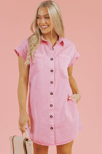Bohemian Flowy Pink Mini Dress