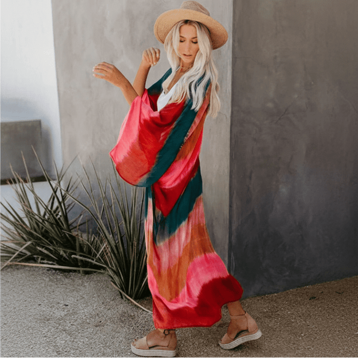 Bohemian Flowy Sheer Beach Wrap