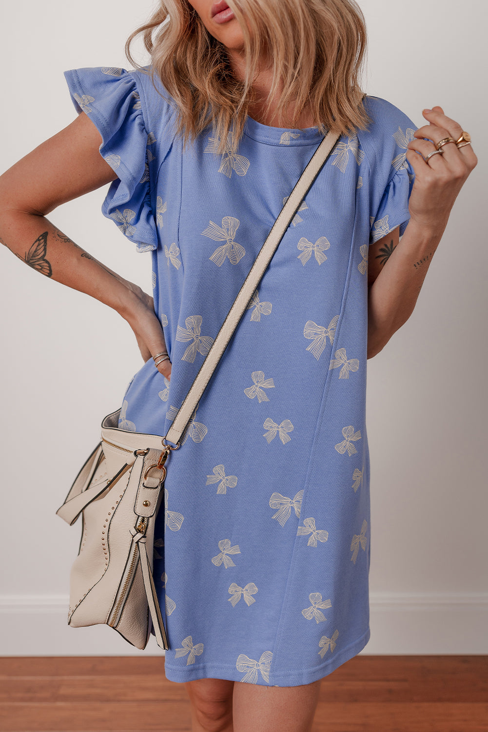 Bohemian flowy short beach dress