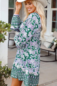 Bohemian flowy short casual dress