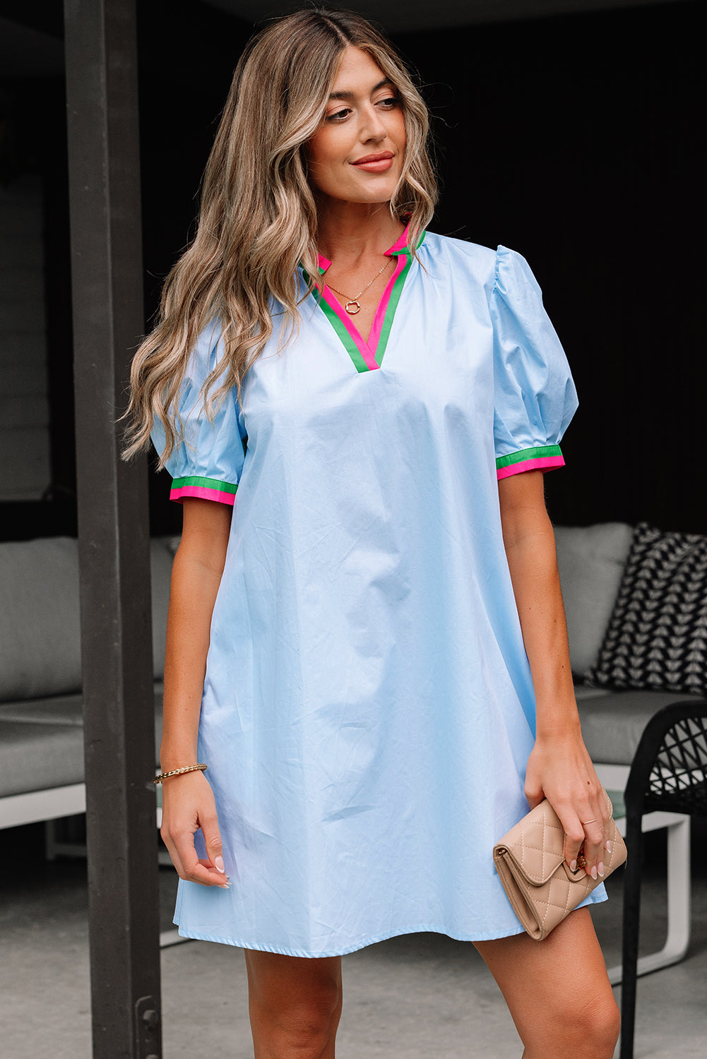 Bohemian Flowy Striped Summer Dress