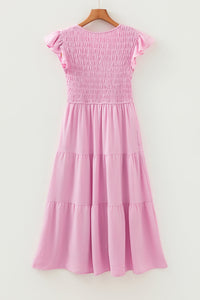 Bohemian Flowy V-Neck Midi Dress