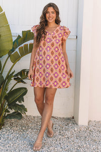 Bohemian Flowy V-Neck Mini Dress
