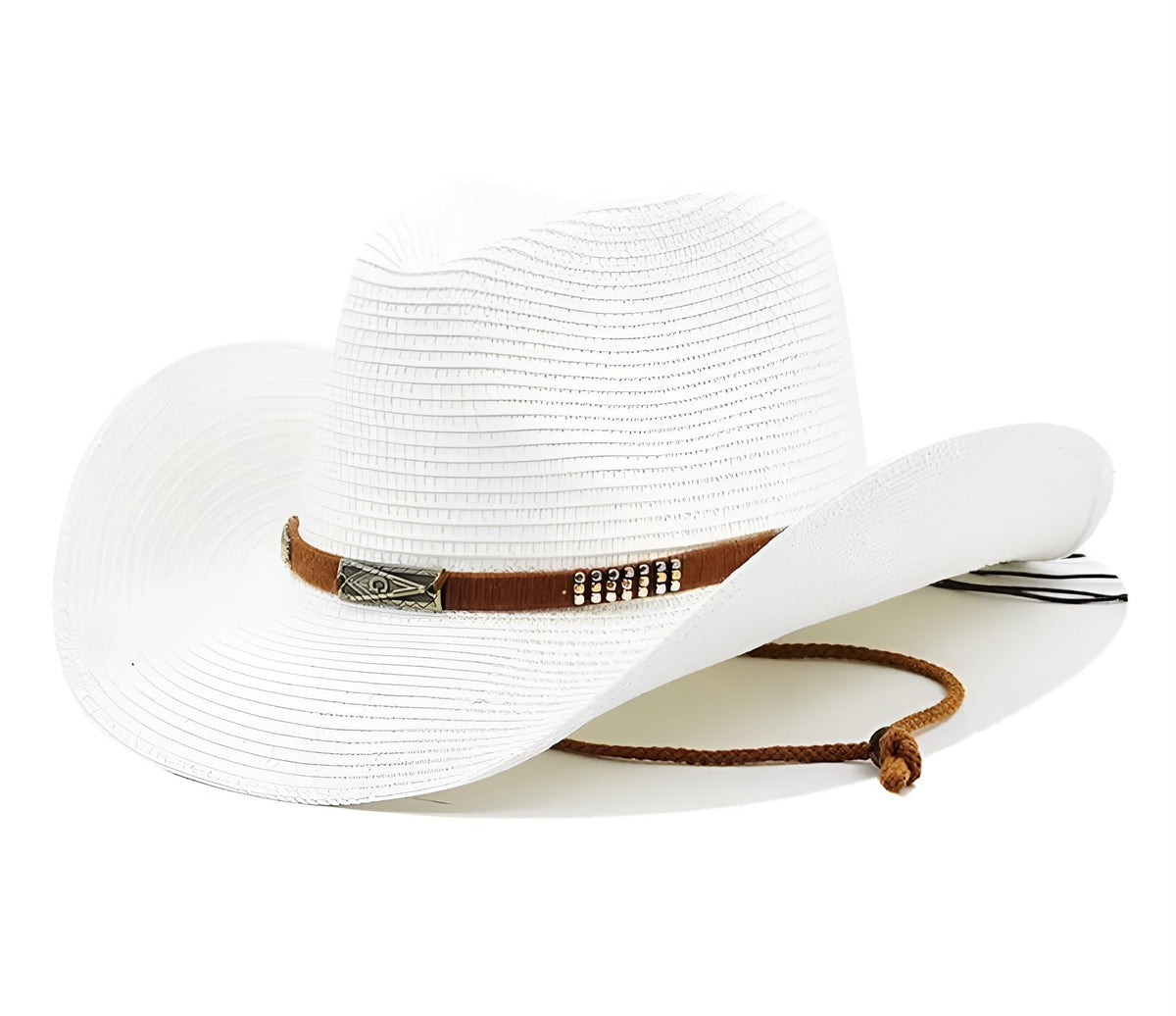 Bohemian frayed-brim cowgirl straw hat