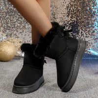 Bohemian fur-lined ankle boots brown