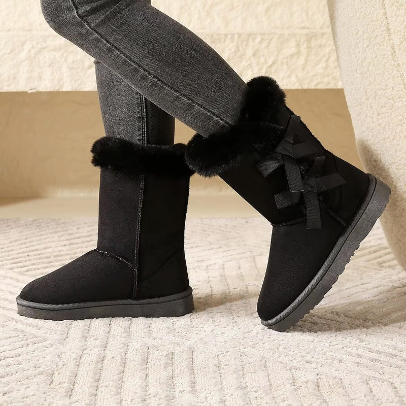 Bohemian Fur-Lined Ankle Boots Brown
