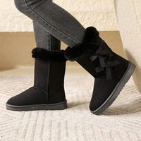 Bohemian Fur-Lined Ankle Boots Brown