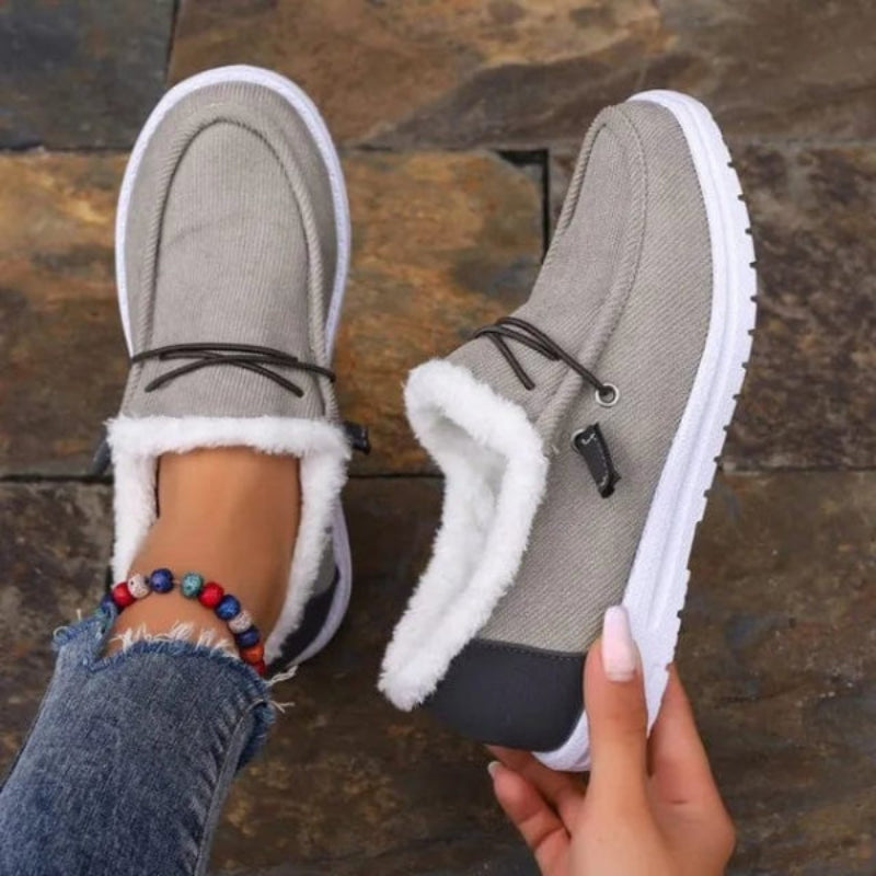 Bohemian fur lined mules brown