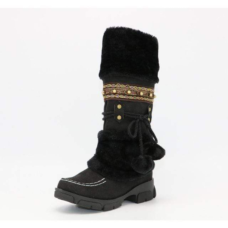 Bohemian fur lined winter boots