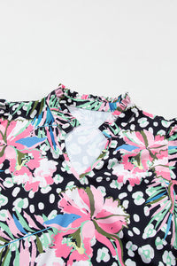 Bohemian Gathered Waist Mini Dress