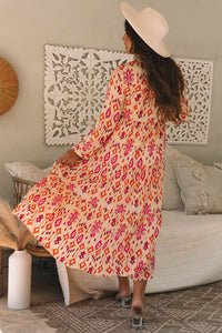 Bohemian geometric maxi dress detail