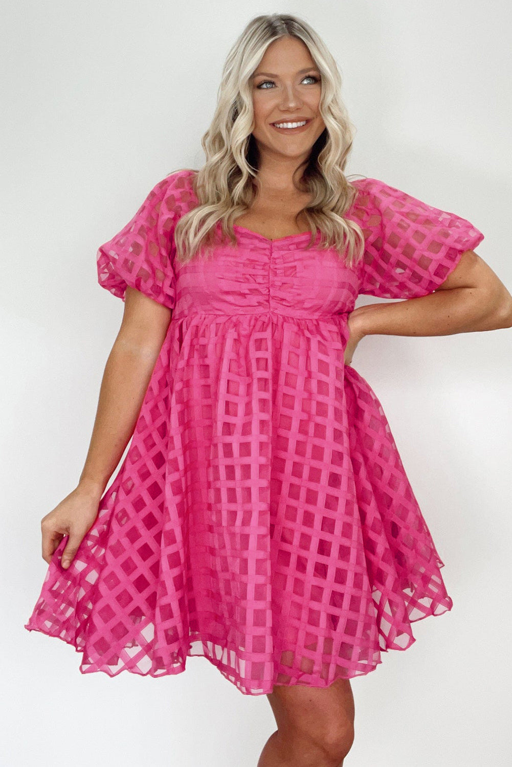Bohemian Gingham Ruffle Hem Detail