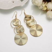Bohemian Gold Dangle Earrings Handmade