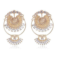 Bohemian gold dangle statement earrings