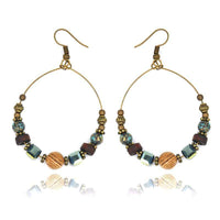 Bohemian gold hoop earrings set